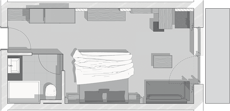 Grundriss Doppelzimmer Classic