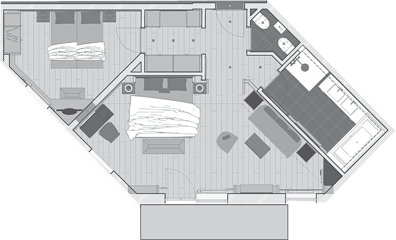 Grundriss Familien-Turm-Suite